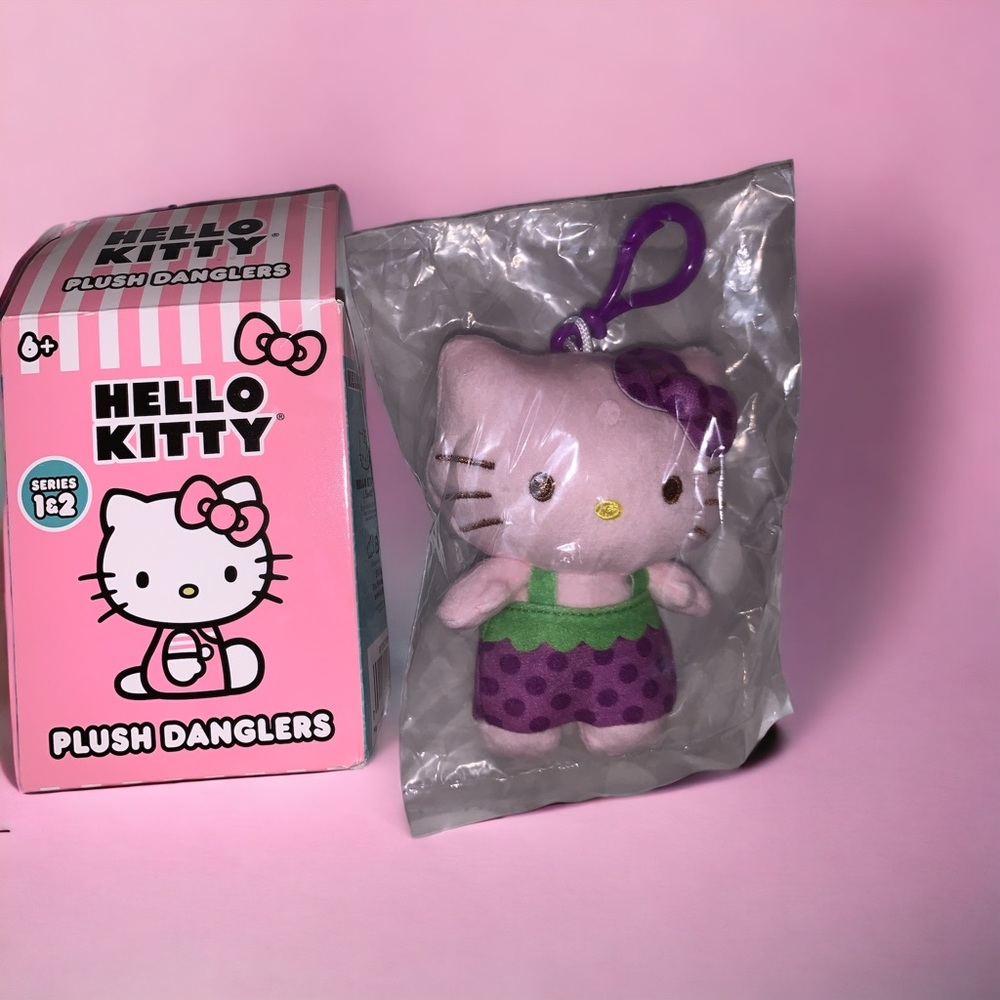 New Hello Kitty Purple/Lavender Grape 4in Plush 1-2 Series Dangler
